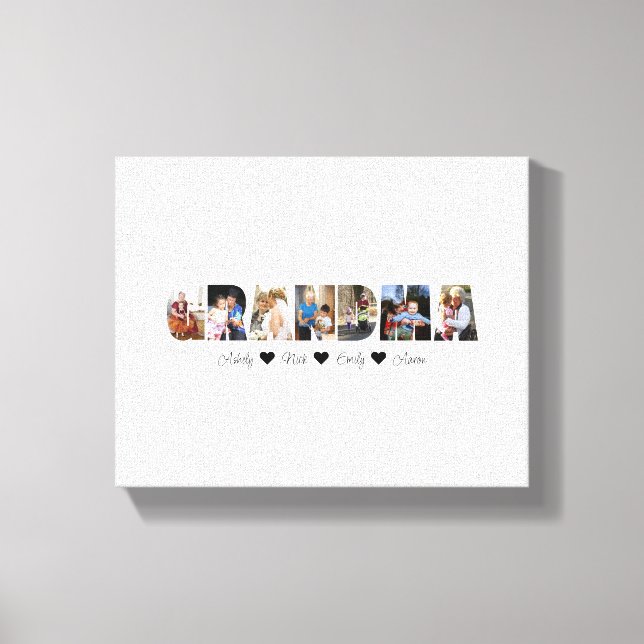 Toile Grandma Photo Collage Canvas 7 Photos (Recto)