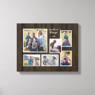 Toile Grandmas Bénédictions Famille Photo Collage Script