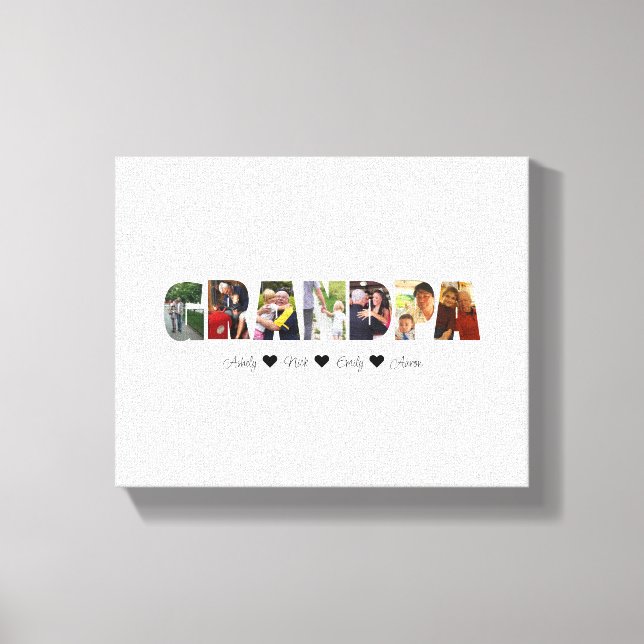 Toile Grandpa Photo Collage Canvas Imprimer avec 7 Photo (Recto)