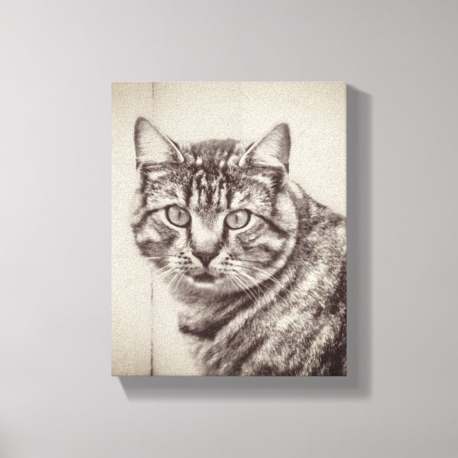 Toile Grange Chat Animaux de ferme 8 x 10 (Recto)