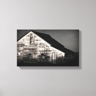 Toile Grange de foin en noir et blanc