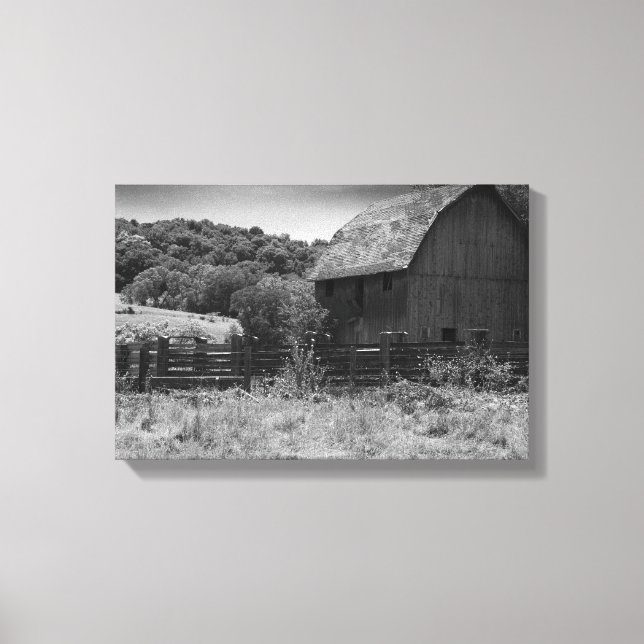 Toile Grange rustique noire et blanche (Recto)