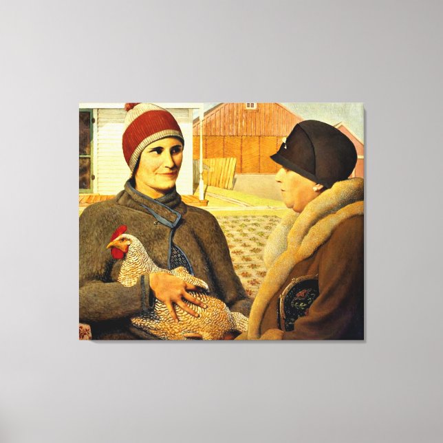 Toile Grant Wood - Appraisement, peinture fine art, (Recto)