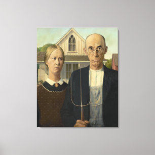Toile Grant Wood - gothique américain