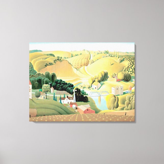 Toile Grant Wood - Stone City, Iowa (Recto)