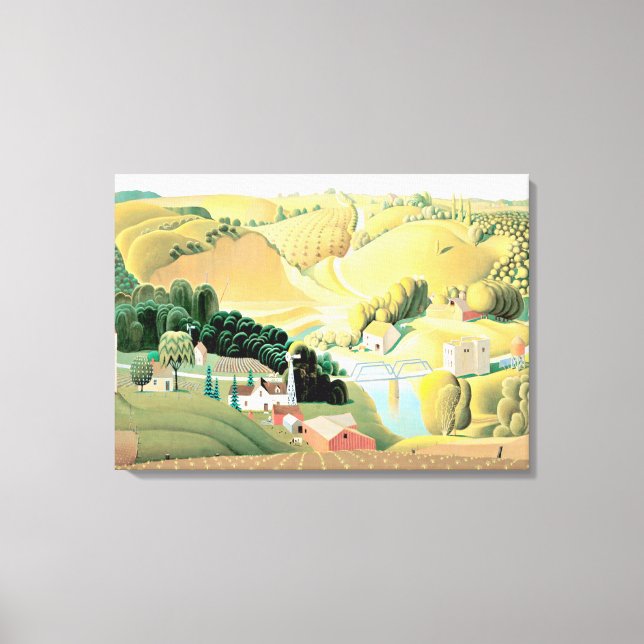 Toile Grant Wood - Stone City, Iowa (Recto)