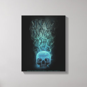 Toile Graphique de crâne et fumée "Levez-vous"