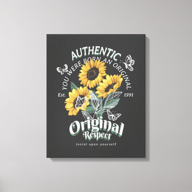 Toile Graphique des tournesols et papillons (Recto)