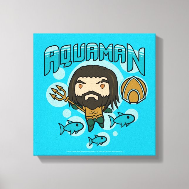 Toile Graphique sous-marin d'Aquaman | Chibi Aquaman (Recto)