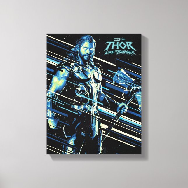 Toile Graphique Thor Stylisé en caractères triés (Recto)