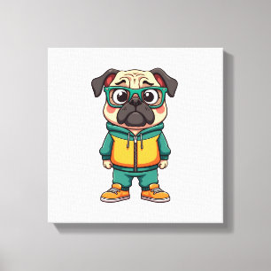 Toile Graphisme de mode de rue de dessin animé de chien 