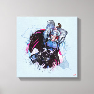 Toile Graphisme de personnage à l'aquarelle de Thor