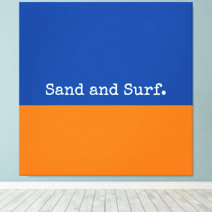 Toile Gras Bleu Orange Plage minimaliste Abstrait