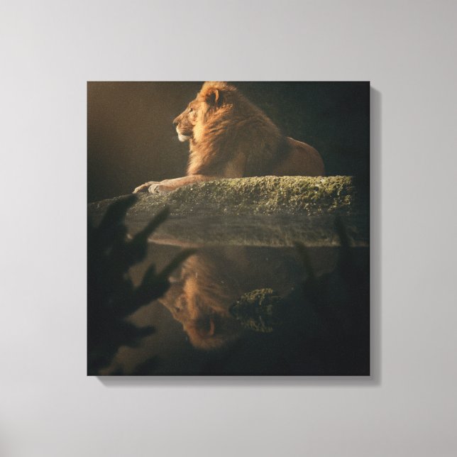 Toile Gras Lion Bold Shadow Twin Canvas Art (Recto)