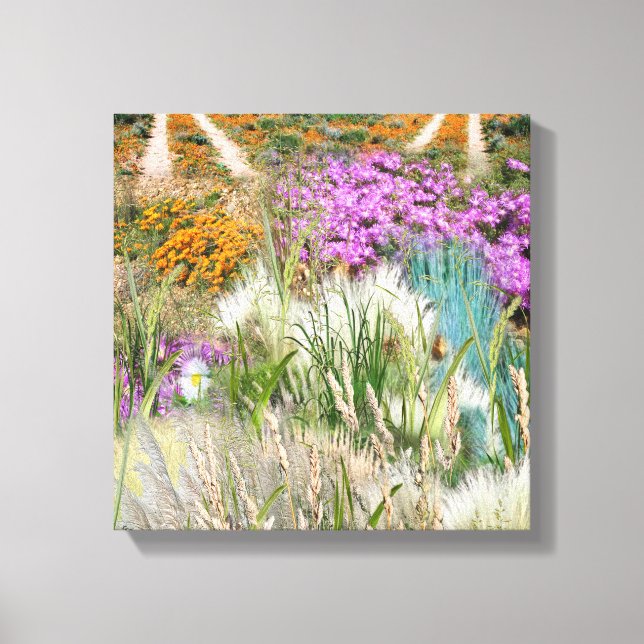 Toile Grasses et fleurs de printemps écologiques sauvage (Recto)