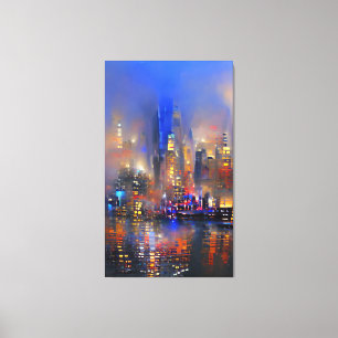 Toile Gratte-ciel - Peinture Abstraite colorée Pri