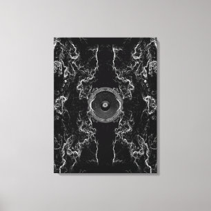 Toile Gravure de la zone du haut-parleur de musique noir