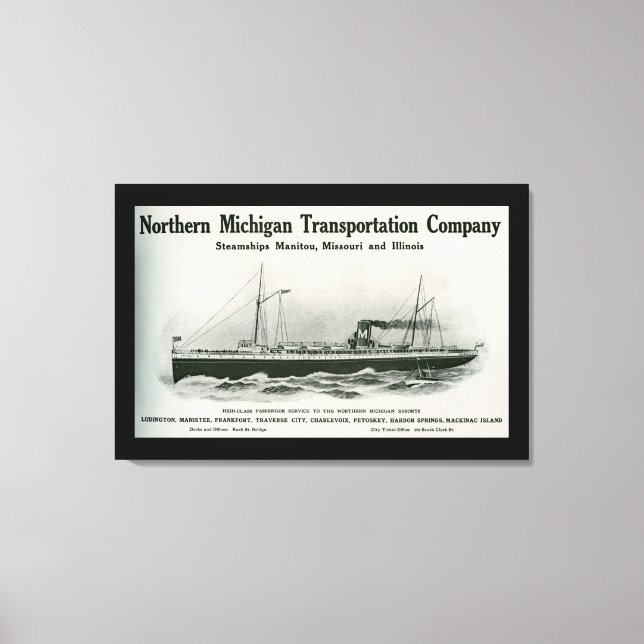 Toile Great Lakes Steamship Co. Ludington Michigan (Recto)