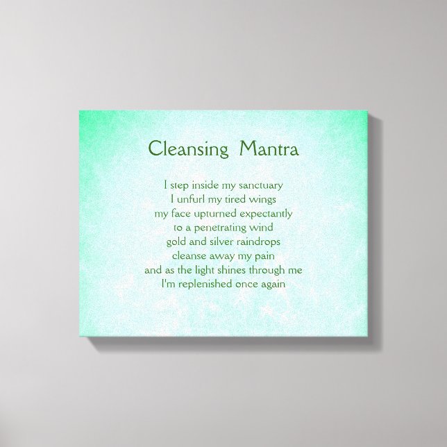 Toile Green Blue Inspirational Energy Cleansing (Recto)