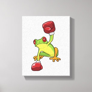 Toile Grenouille à la boîte avec gants de boxe