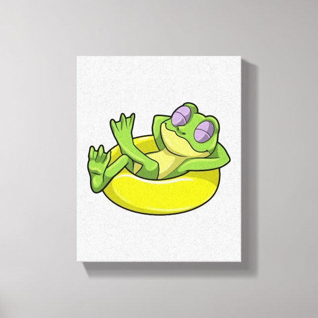 Toile Grenouille à la natation avec anneau de natation (Recto)