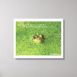 Toile Grenouille dans les algues vertes