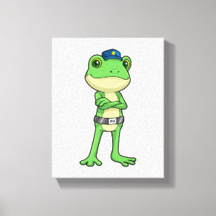 Toile Grenouille en tant qu'agent de police avec casquet