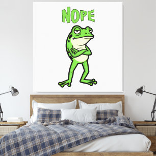 Toile Grenouille mignonne et insolente, non, crapauds gr