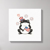 Grenouille patriotique gravure vintage vecteur Art