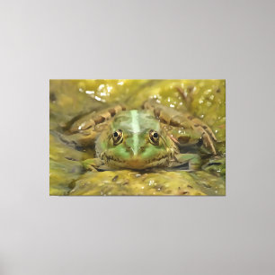 Toile Grenouille verte Camouflée contre lit Patiné River