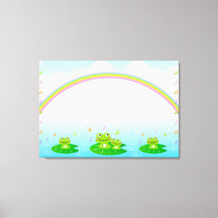 Toile Grenouilles sous l'arc-en-ciel