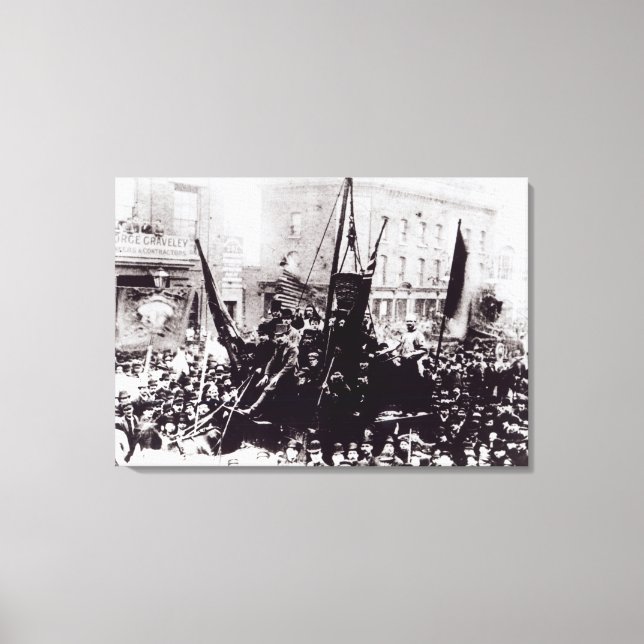 Toile Grève du quai de Londres, 1889 (Recto)