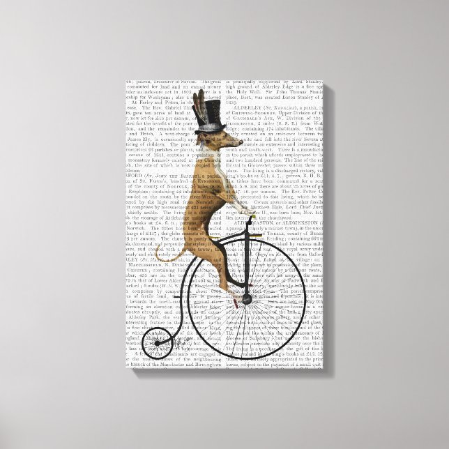 Toile Greyhound sur Black Penny Farthing Bike (Recto)