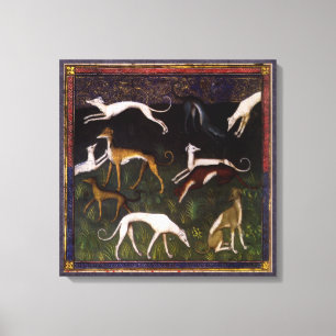 Toile Greyhounds médiéval dans la forêt