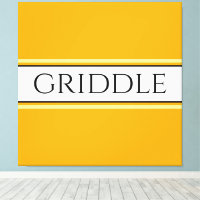 GRIDDLE Bright Golden Yellow White Strips Texte
