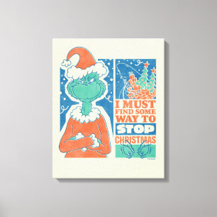 Toile Grinch Arrêtez Noël Graphique Vintage