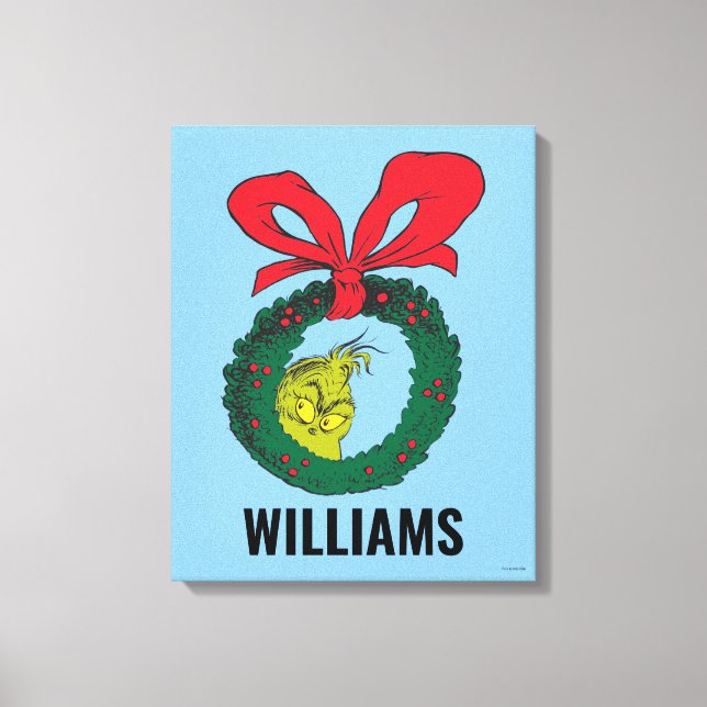Toile Grinch classique personnalisé | Christmas Wreath (Recto)