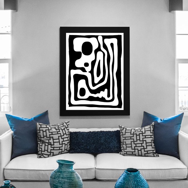 Toile Grip Vise : Noir et Blanc Abstrait (Créateur téléchargé)