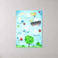 Gros arbre et oiseaux volants