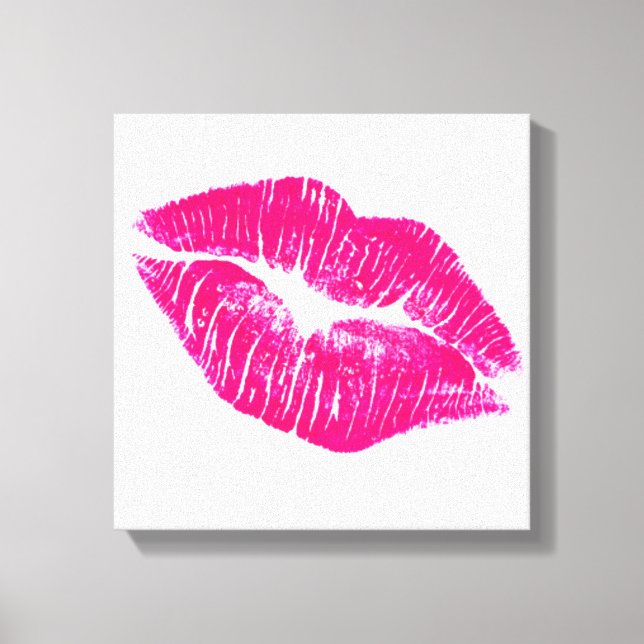 Toile Gros Baiser Lèvres roses Canvas Moderne Art Mur (Recto)