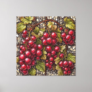 Toile Groseille en mosaïque avec des éléments artistique