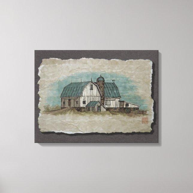 Toile Grosse grange Amish blanche (Recto)