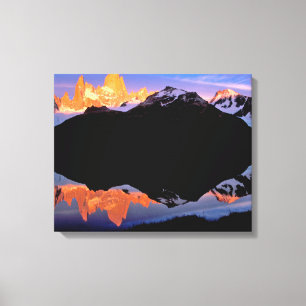 Toile Groupe Fitz Roy reflété dans les lacs glaciaires