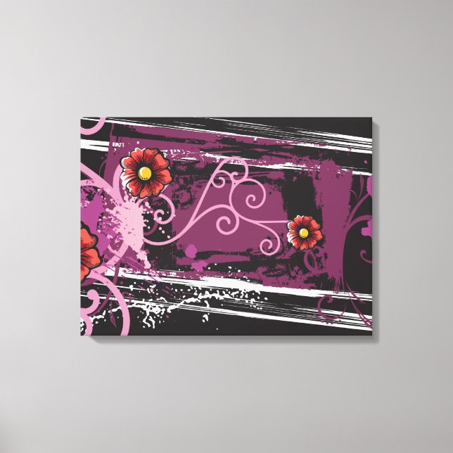 Toile Grunge floral Abstrait (Recto)