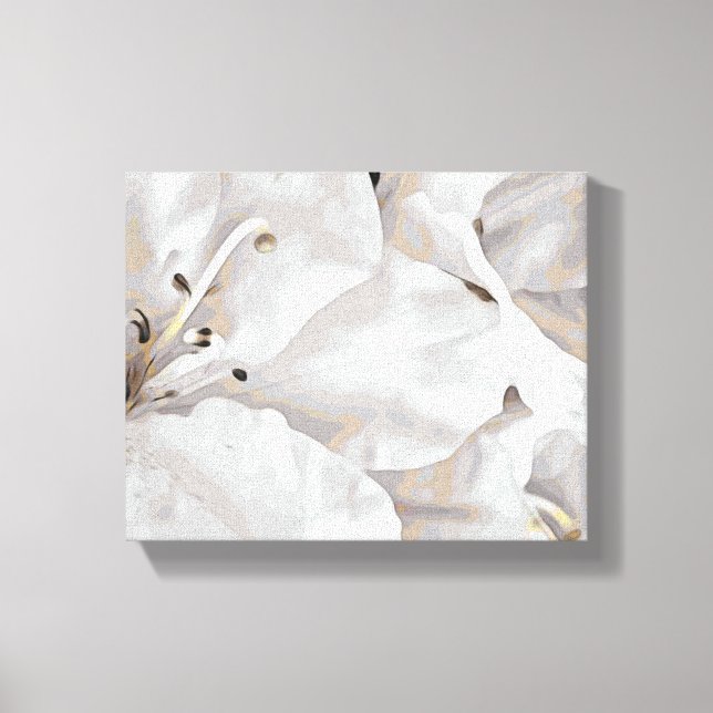 Toile *~* Grunge Rustique Azalea Fleurs Blanc Neutre (Recto)