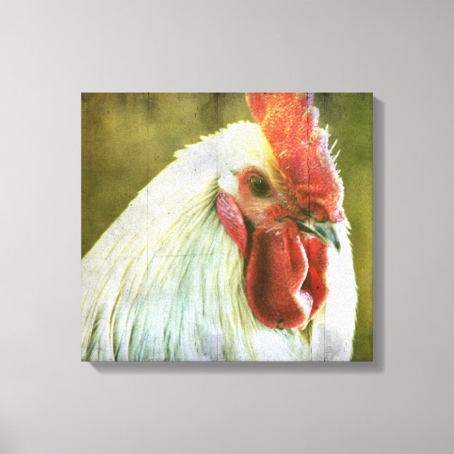 Toile Grunge Vintage Rooster Imprimer (Recto)