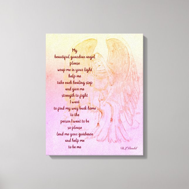 Toile Guardian Angel récupération spirituelle poème art  (Recto)