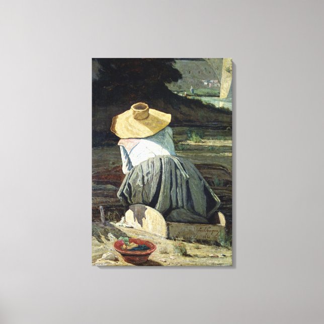 Toile Guerrier au bord de la rivière, 1860 (Recto)