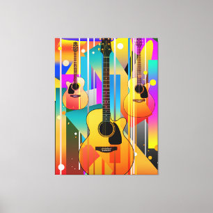 Toile Guitare géométrique contemporaine moderne