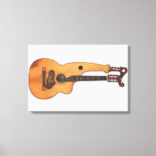 Toile GUITARE HARP vintage 16x24